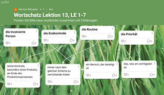 Padlet zur Wortschatzarbeit