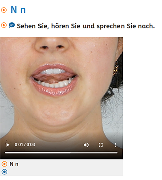 Ausschnitt aus einem Mundstellungsvideo